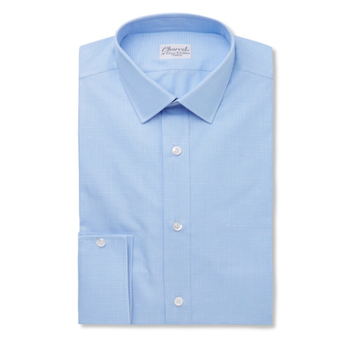 Blue Slim-Fit Checked Shirt